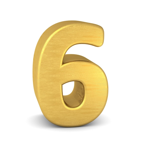 Zahl cifrare 6 oro verticale