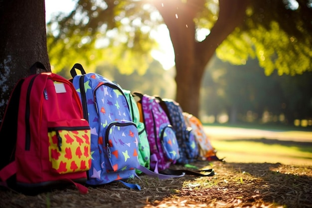 Zaini per il rientro a scuola Cuori caricati Foto di rientro a scuola aperta