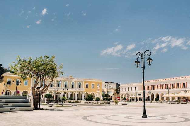 Zante, la piazza principale della città vecchia di Zante, Grecia.isola di Zante