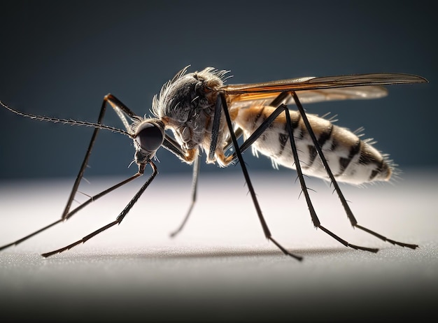 Zanzara Anopheles pericoloso veicolo di zika dengue chikungunya malaria e altre infezioni Insetto isolato su sfondo bianco