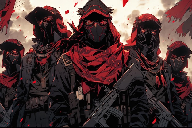 Zapatista Heroes Unisciti a una banda di rivoluzionari anime ribelli ispirati agli ideali di Emiliano Zapata rivoluzione messicana illustrazione anime illustrazione generativa ai