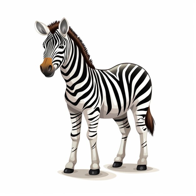 Zebra 2d illustrazione vettoriale di cartoni animati su sfondo bianco h