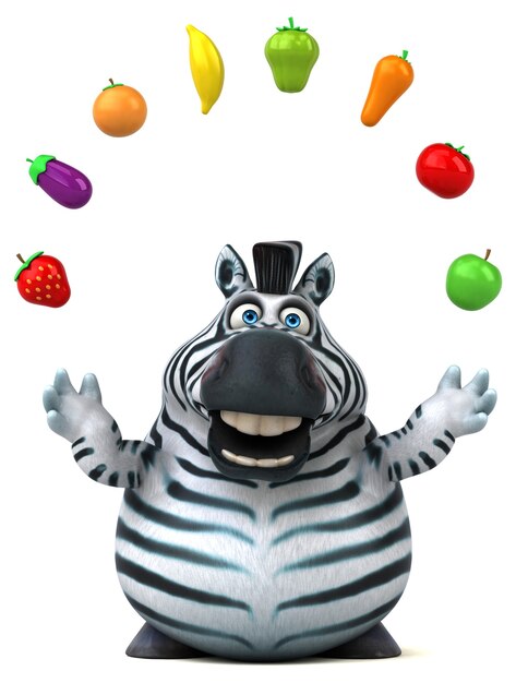 Zebra divertente - Illustrazione 3D