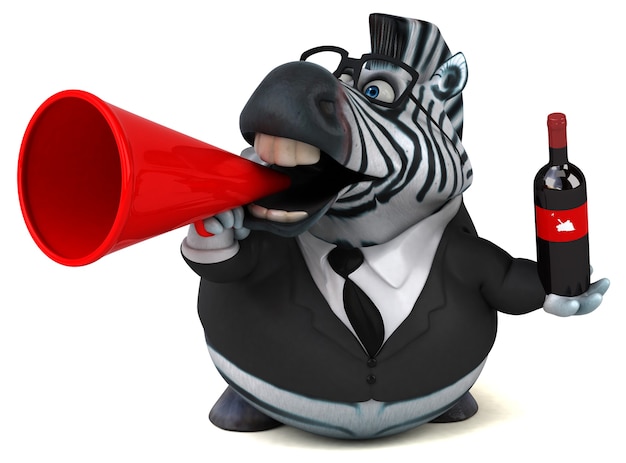 Zebra divertente - Illustrazione 3D