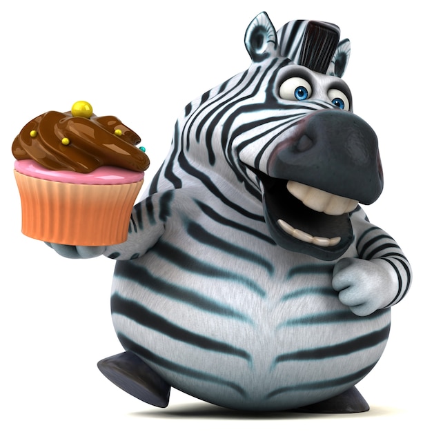 Zebra divertente - Illustrazione 3D