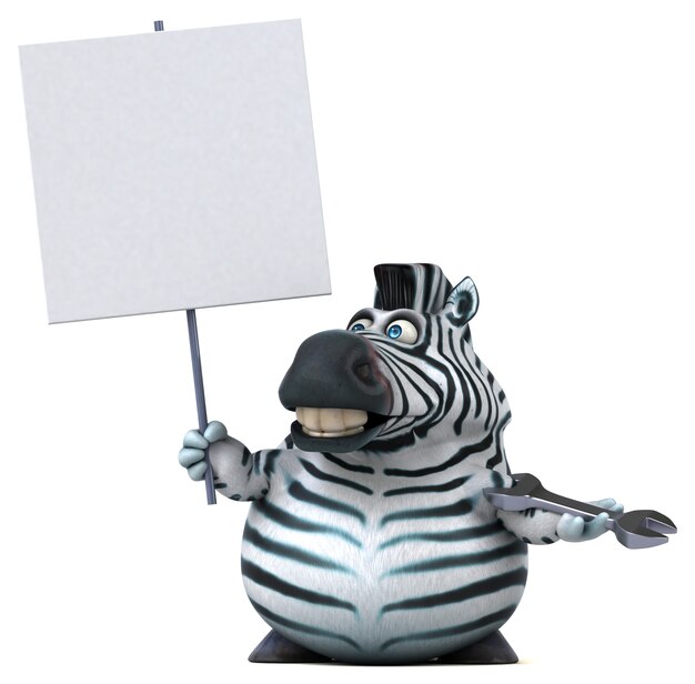 Zebra divertente - Illustrazione 3D