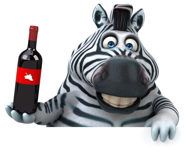 Zebra divertente - Illustrazione 3D