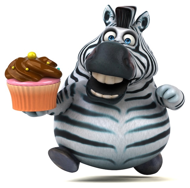 Zebra divertente - Illustrazione 3D