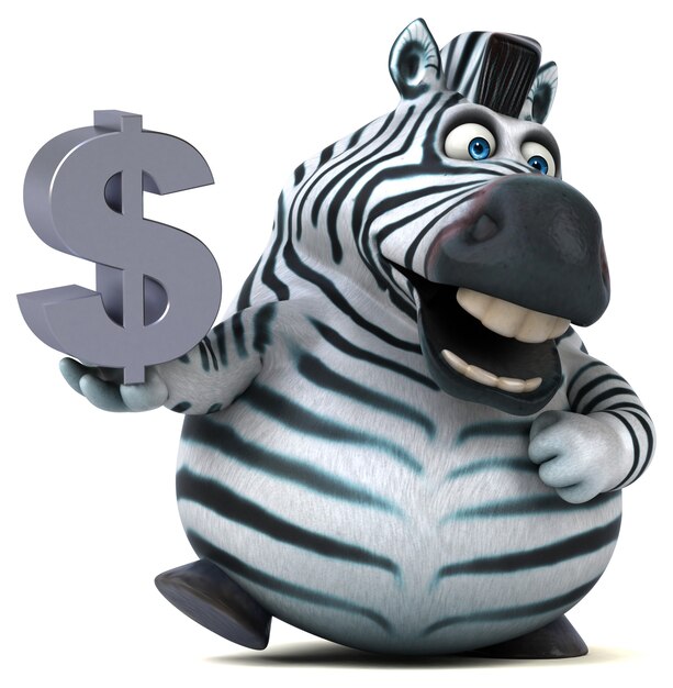 Zebra divertente - Illustrazione 3D