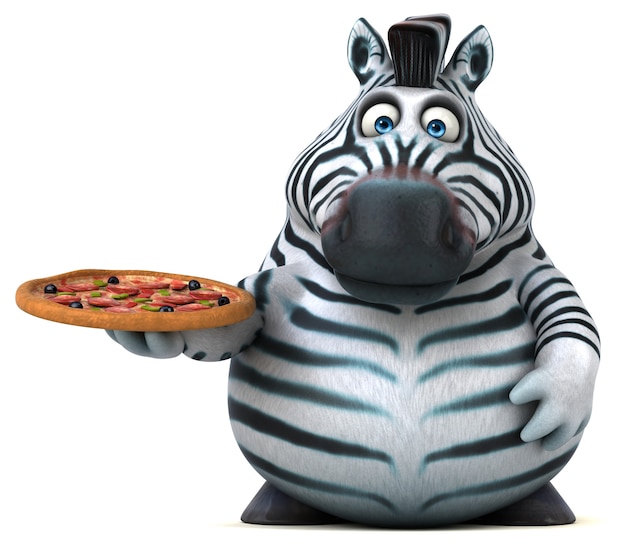 Zebra divertente - Illustrazione 3D