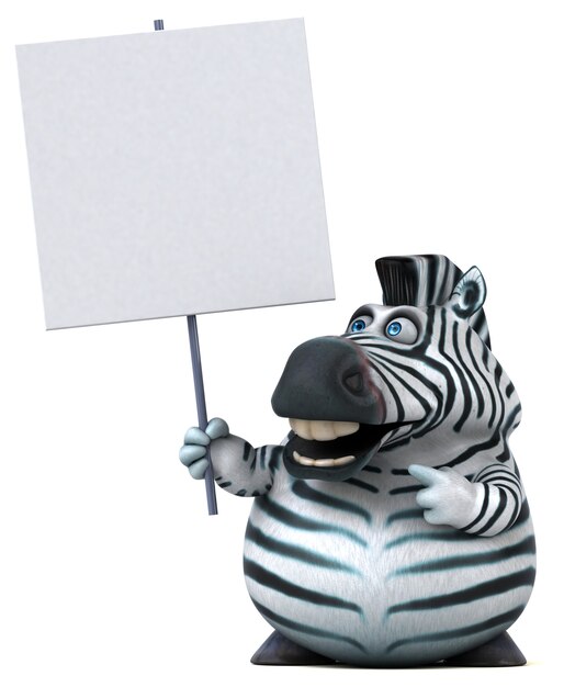 Zebra divertente - Illustrazione 3D