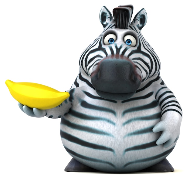 Zebra divertente - Illustrazione 3D