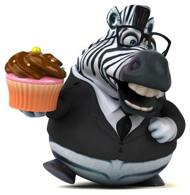 Zebra divertente - Illustrazione 3D