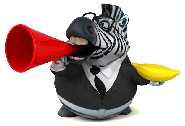 Zebra divertente - Illustrazione 3D