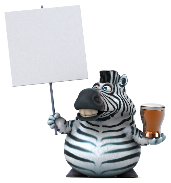 Zebra divertente - Illustrazione 3D