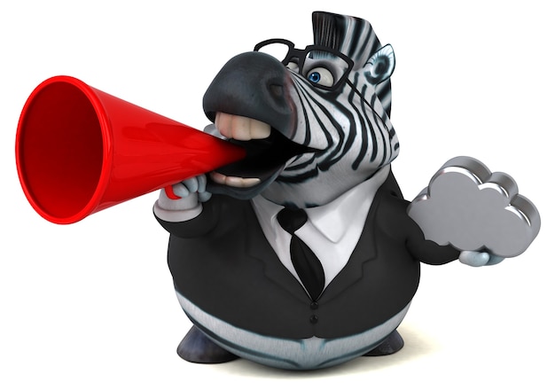 Zebra divertente - Illustrazione 3D