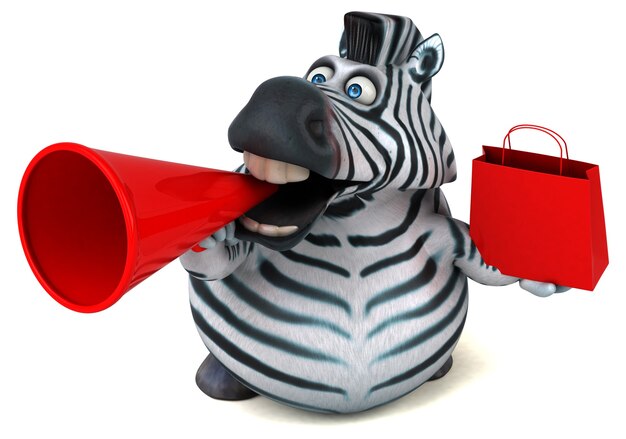 Zebra divertente - Illustrazione 3D