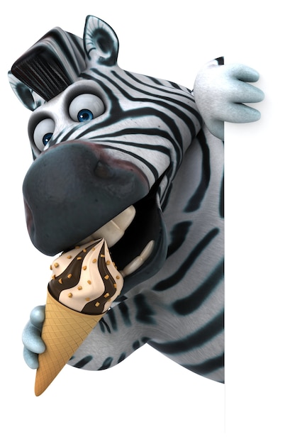 Zebra divertente - Illustrazione 3D