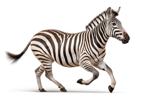 Zebra in esecuzione in isolamento generato dall'intelligenza artificiale