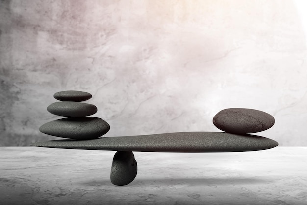 Zen come il concetto di equilibrio di pietra