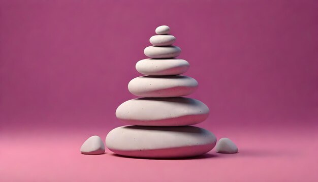 Zen Rock Stacking Illustration Pittura digitale opere d'arte Smooth Stone Yoga Relax Design di sfondo