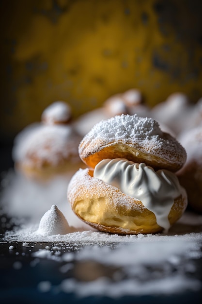 Zeppole donat ciambelle italiane con ripieno AI generativa