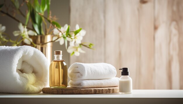 Zero sprechi accessori per il bagno concetto di cura del corpo spa stile di vita ecologico