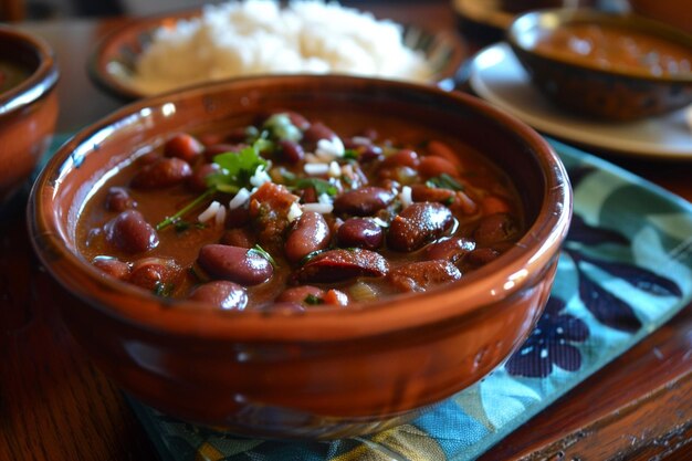 Zesty Rajma Chawal piatto con spezie indiane