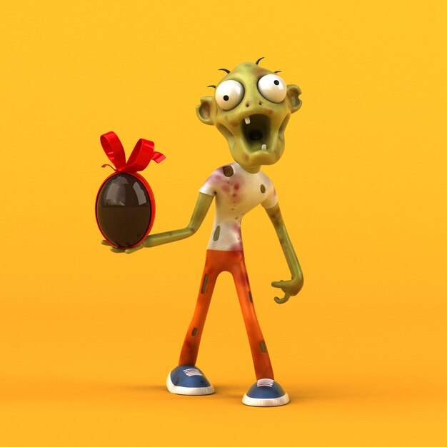 Zombie divertente - illustrazione 3D