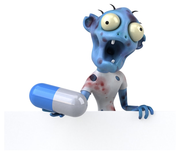 Zombie divertente - illustrazione 3D