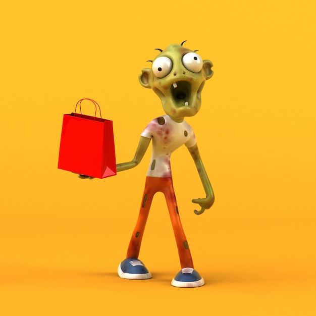 Zombie divertente - illustrazione 3D