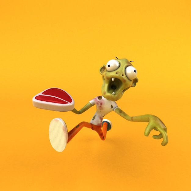 Zombie divertente - illustrazione 3D