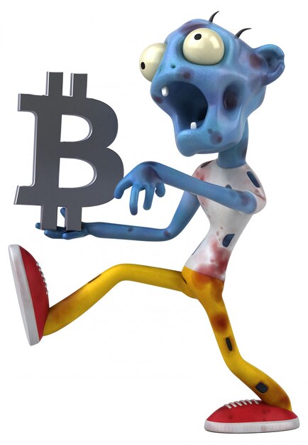 Zombie e bitcoin - personaggio 3D