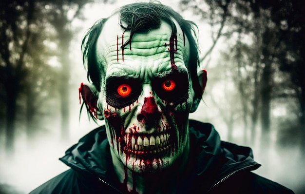 Zombie man halloween stile film horror generativo ai