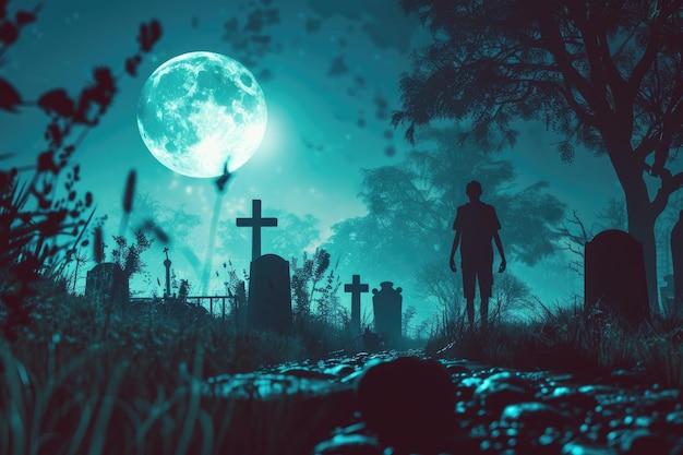 Zombie Rising nella spaventosa notte del cimitero di Halloween