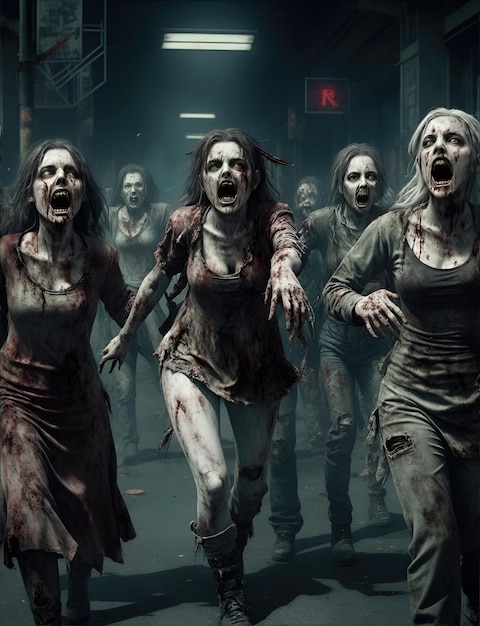Zombie spaventoso con faccia insanguinata all'aperto primo piano Mostro di Halloween