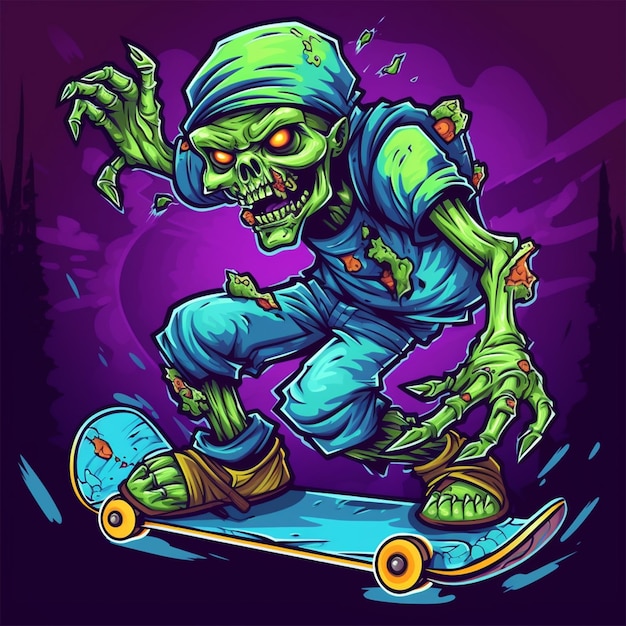 zombie sullo skateboard