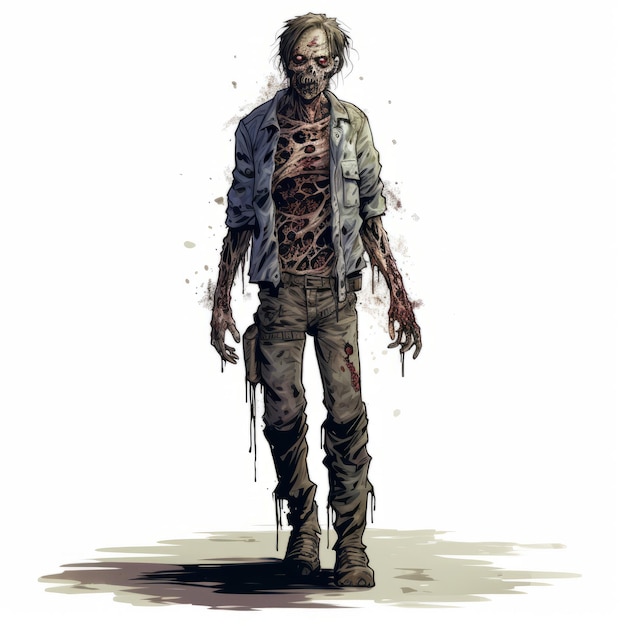 Zombiecore Fantasy Illustration Il personaggio dei morti che camminano di Daniel Lukes