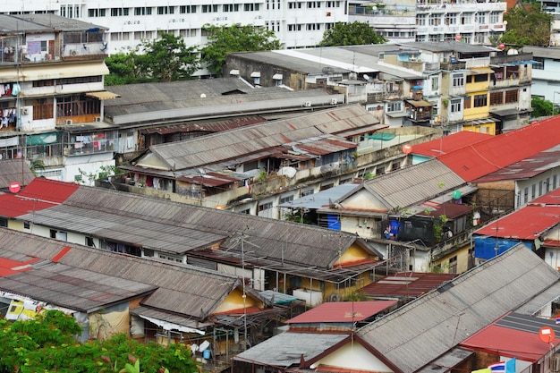 Zona delle baraccopoli a Bangkok