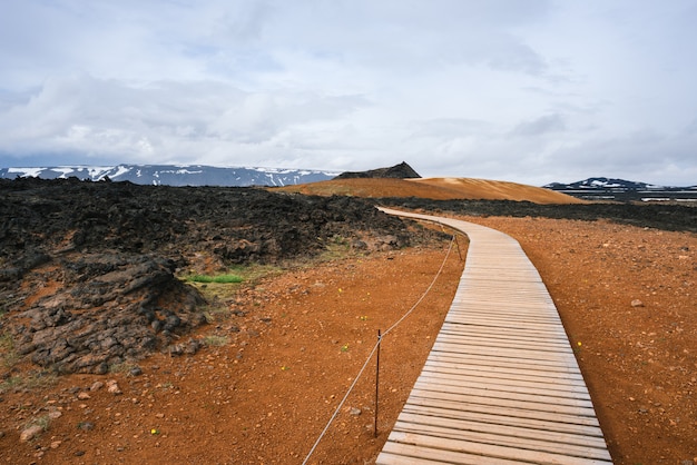 Zona geotermica di Leirhnjukur vicino al vulcano Krafla, Islanda