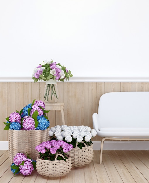 Zona giorno e fiori colorati in appartamento - Interior Design per zona pranzo