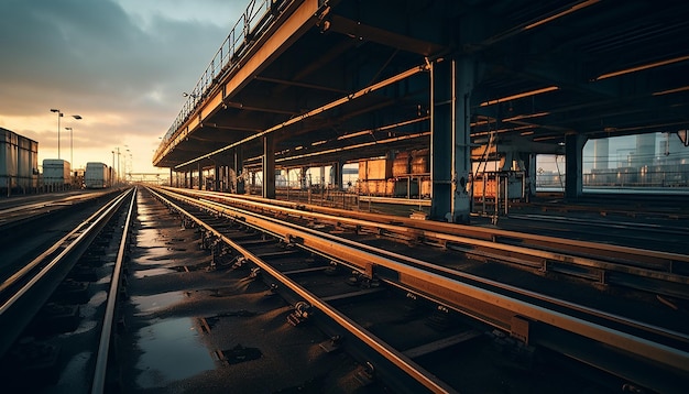 Zona industriale organizzata con viadotti da piano a piano