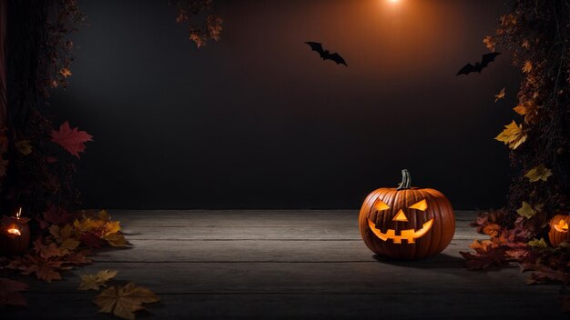 zucca a terra notte tema Halloween sfondo