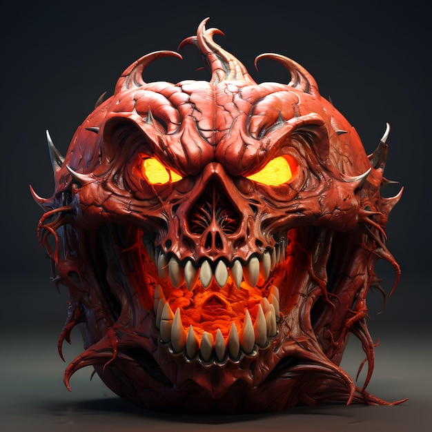 zucca di halloween 3d design spaventoso per halloween