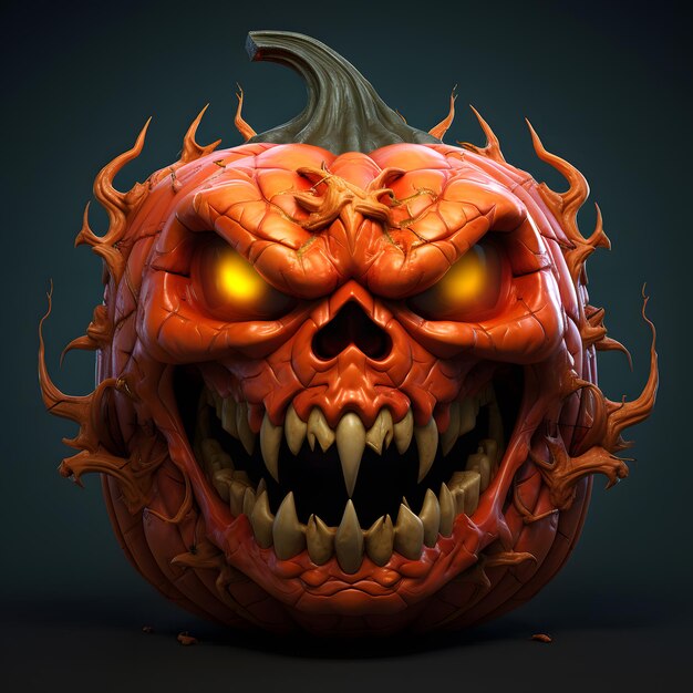 zucca di halloween 3d design spaventoso per halloween