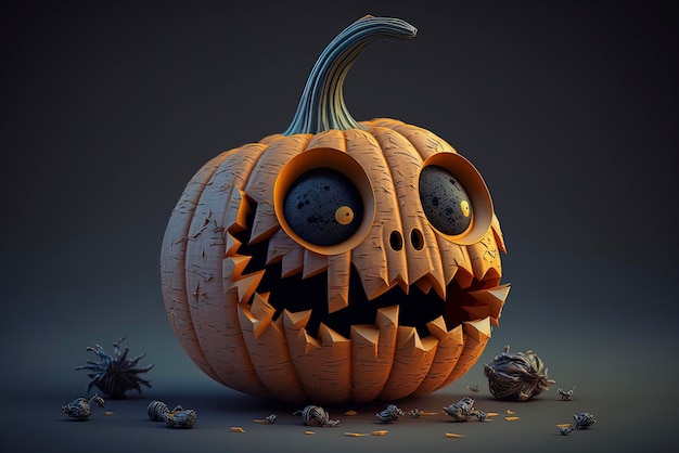 Zucca di Halloween Ai generativo della presa della testa della zucca di Halloween