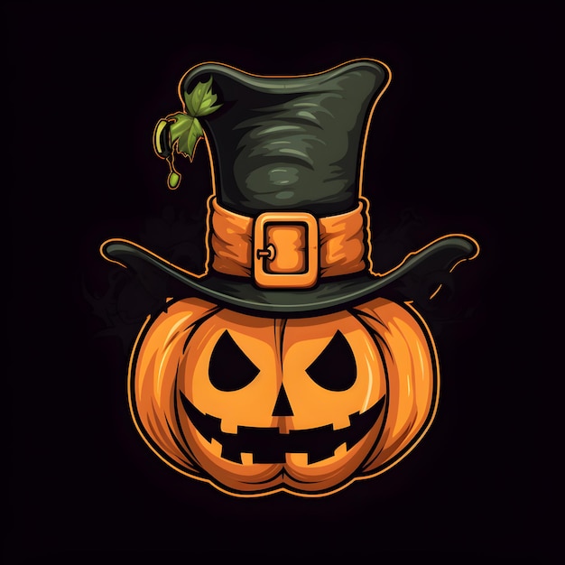 zucca di Halloween con cappello