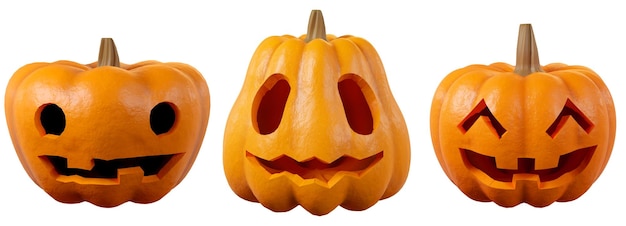 Zucca di Halloween con rendering 3d di sfondo faccia buffa spettrale