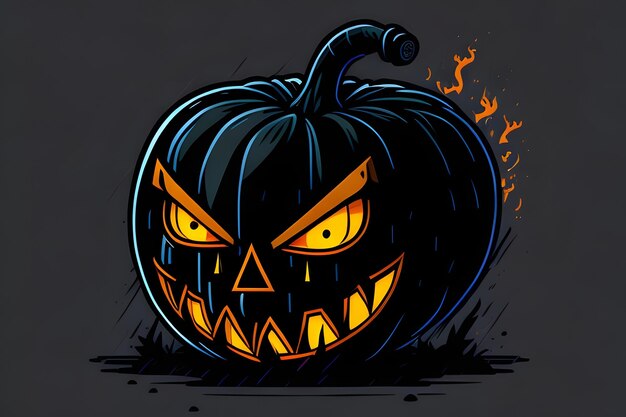 Zucca di Halloween SfondoZucca di Halloween TShirt Sticker ai generato