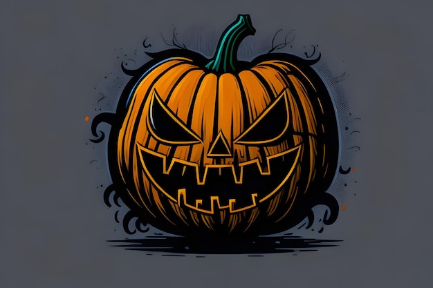 Zucca di Halloween SfondoZucca di Halloween TShirt Sticker ai generato